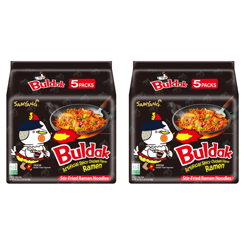 (2 Pack)  Spicy Hot Chicken Flavor Instant Ramen, 4.94 Oz, 5 Pack